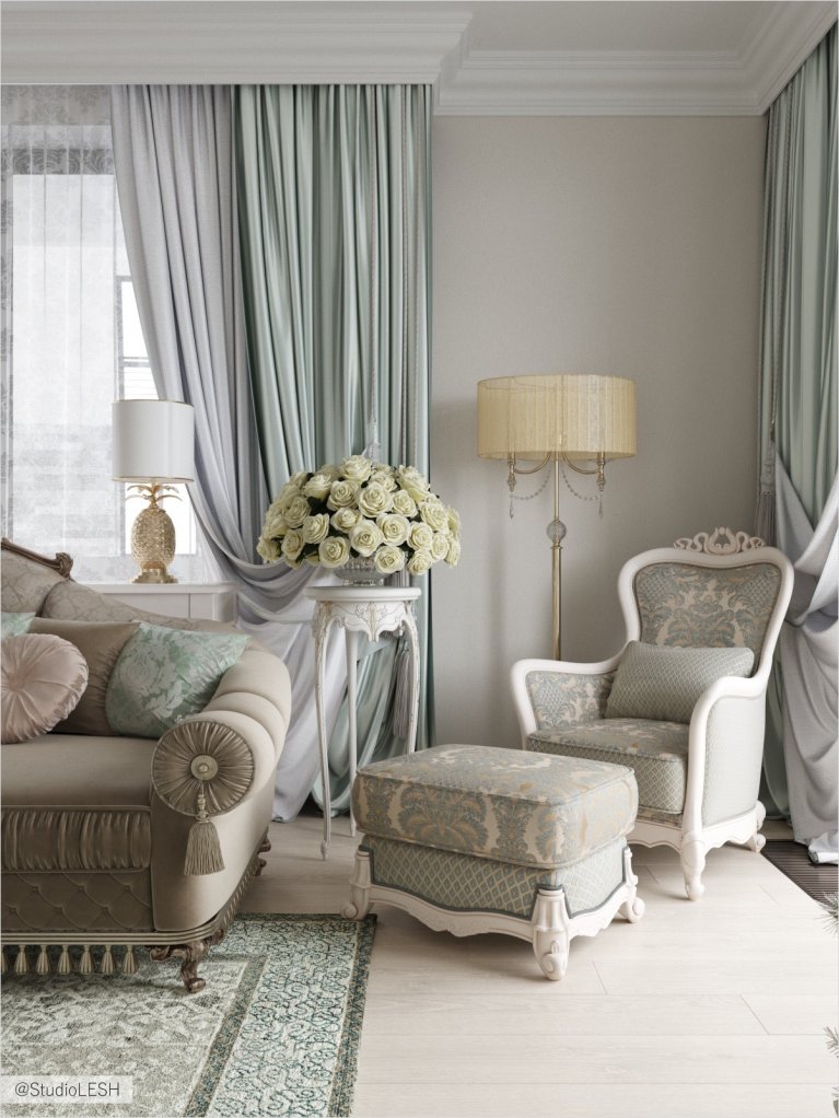 Гостиная в ЖК Крестовский de luxe