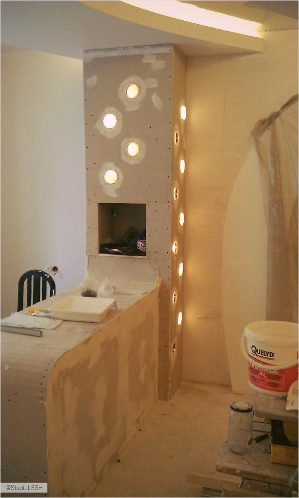 гипсокартонная конструкция барной стойки