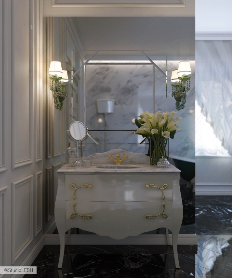 Тумба под раковину в классическом стиле