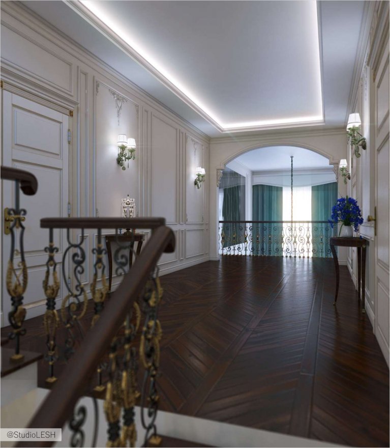 Дизайн проект загородного дома в классическом стиле