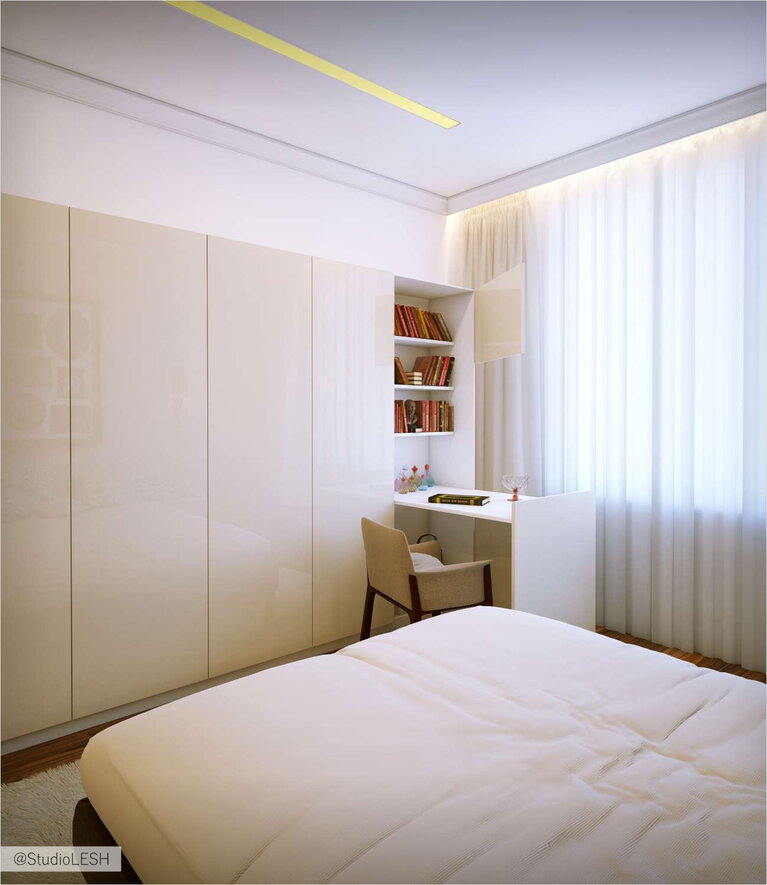 Дизайн интерьера спальной комнаты 