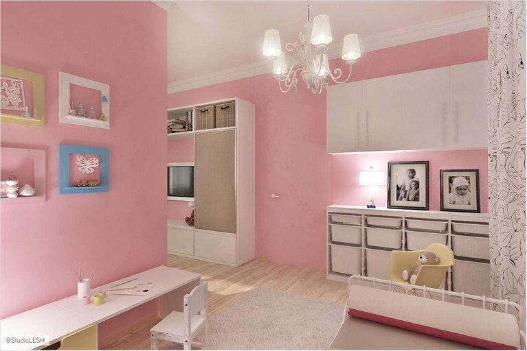 Дизайн интерьера детской комнаты для девочки