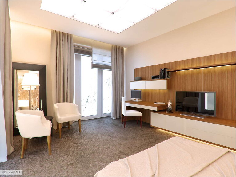 Дизайн проект спальной комнаты 