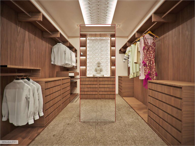 Дизайн интерьера гардероба, полки для обуви