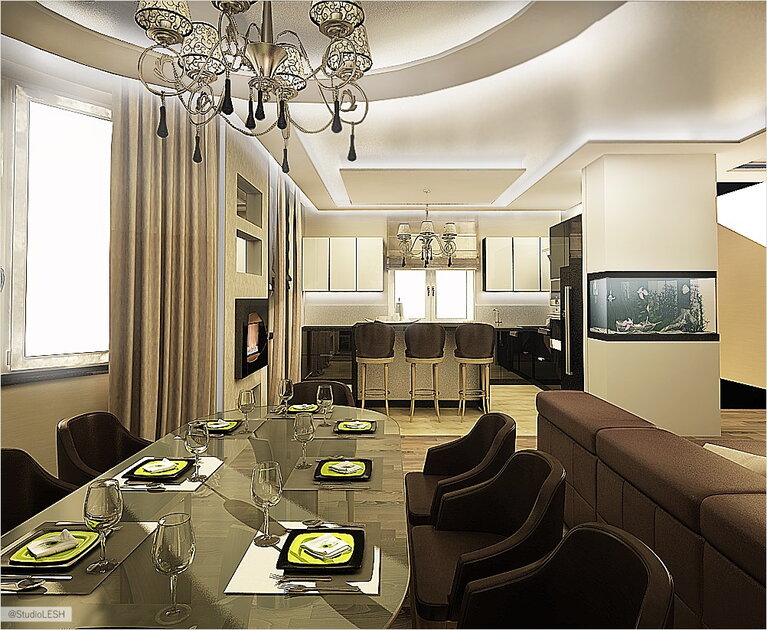 Дизайн проект гостиной комнаты