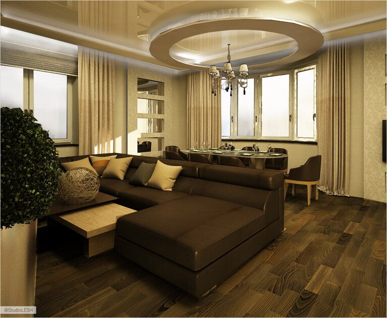 Диван в гостиной, дизайн интерьера