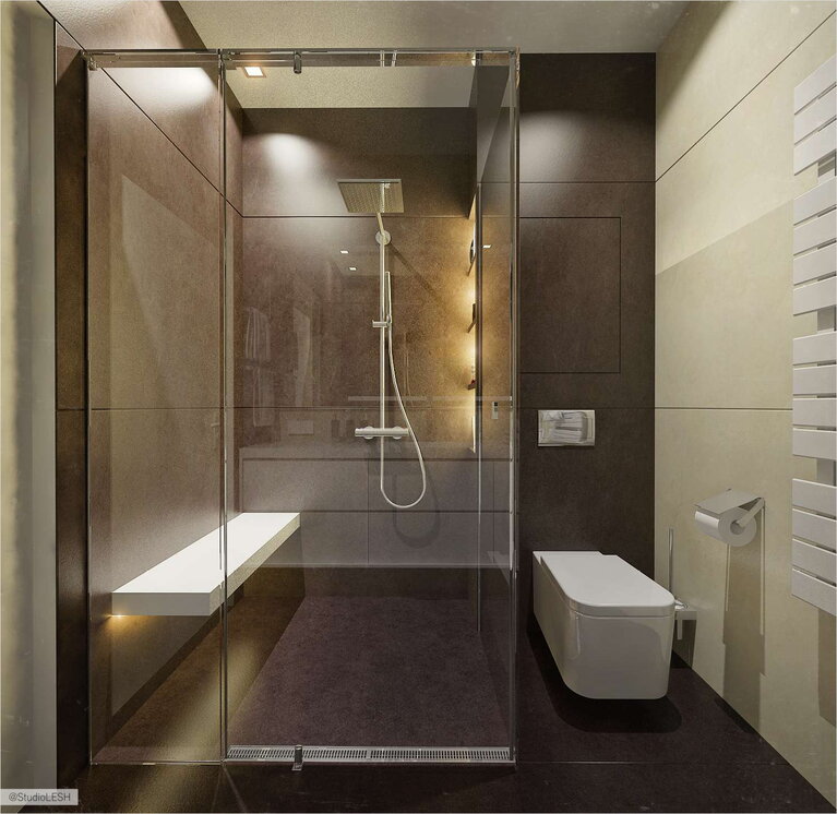 Душевая комната - дизайн интерьера 