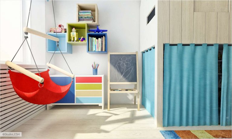 Красочный дизайн интерьера детской 