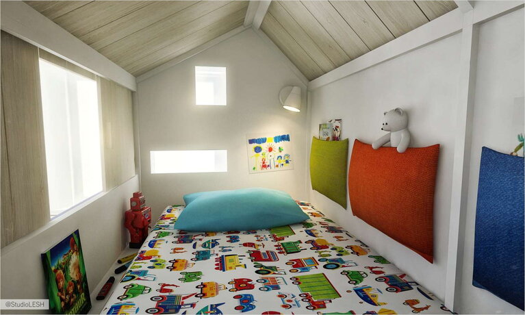 Кровать в виде домика в детской 