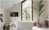 Panoramic window in the bathroom
