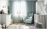 Light blue shades of children's room