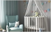 Custom-made cradle in the children's room